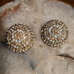 Vintage Rhinestone Ball Clip-on Earrings